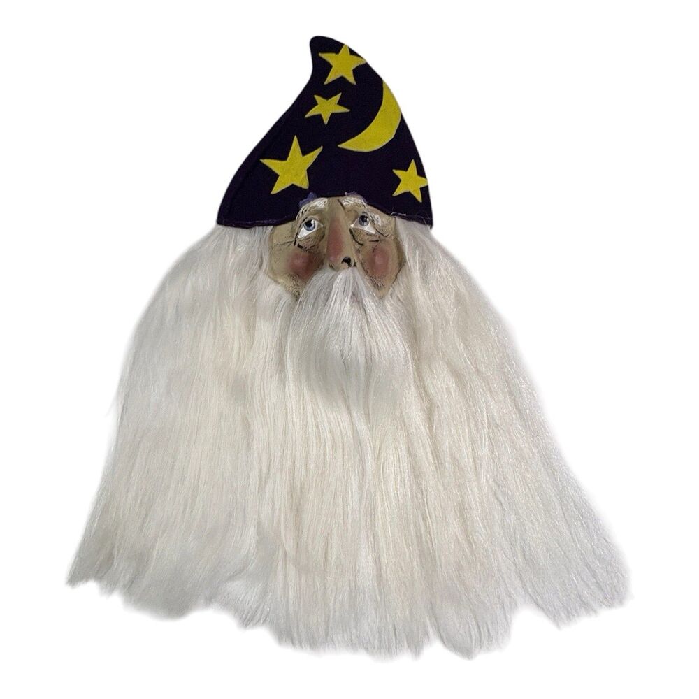 Wizard Merlin Mask Long White Beard Mario Chiodo Studios Halloween Costume 2004